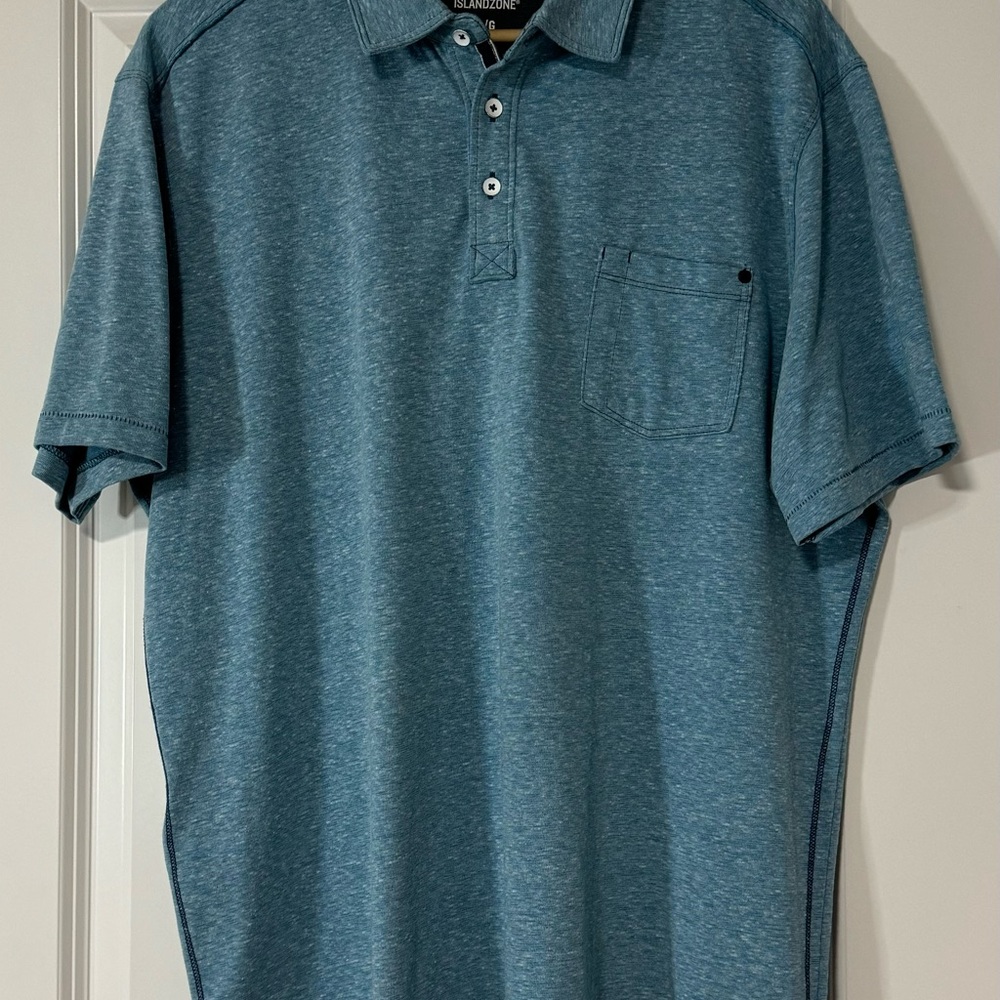 Tommy Bahama Polo Shirt  Island Zone  Cotton Blend Marine Blue Size Large